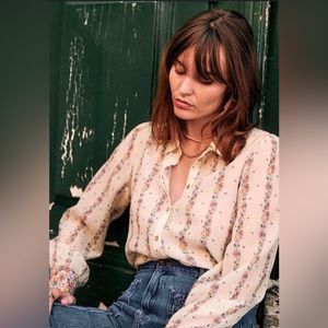 NEW Popular SEZANE Claudio Shirt in Los Angeles Flower (XS/US 2/EU 34)